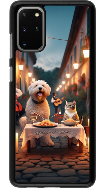 Samsung Galaxy S20+ Case Hülle - Valentin 2024 Hund & Katze Kerzenlicht