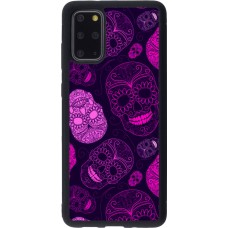 Samsung Galaxy S20+ Case Hülle - Silikon schwarz Halloween 2023 pink skulls