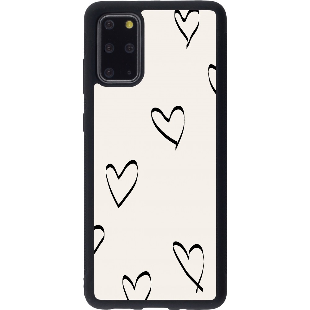 Samsung Galaxy S20+ Case Hülle - Silikon schwarz Valentine 2023 minimalist hearts