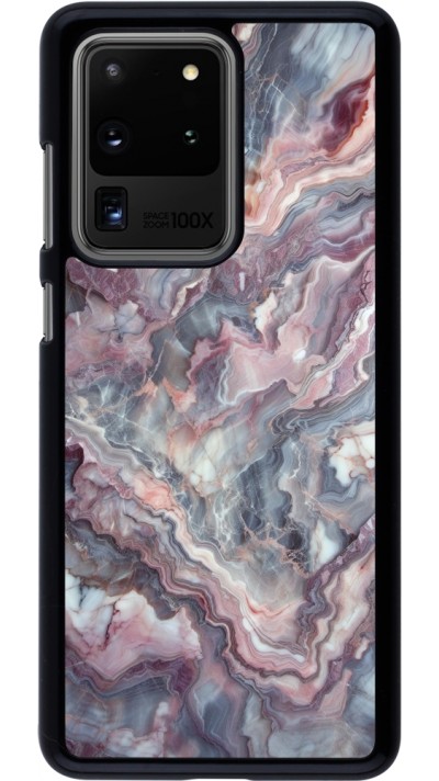 Samsung Galaxy S20 Ultra Case Hülle - Violetter silberner Marmor