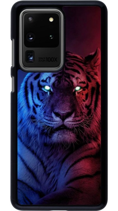 Coque Samsung Galaxy S20 Ultra - Tiger Blue Red Coque Samsung Galaxy S20 Ultra - Tiger Blue Red