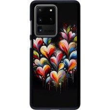 Samsung Galaxy S20 Ultra Case Hülle - Valentin 2024 Schwarzes Herz Abstrakt