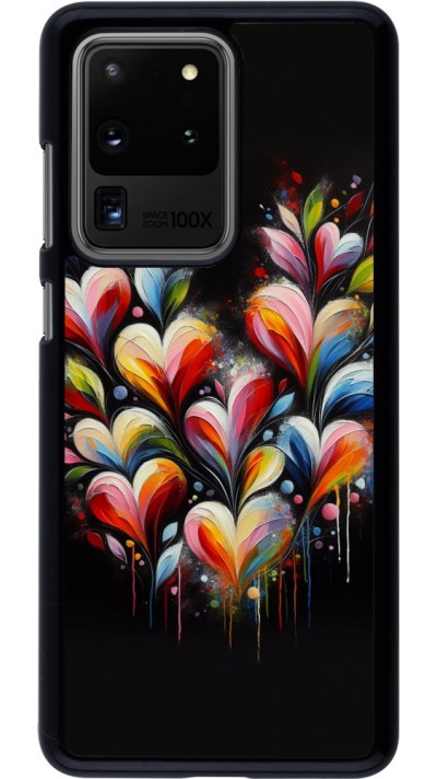 Samsung Galaxy S20 Ultra Case Hülle - Valentin 2024 Schwarzes Herz Abstrakt