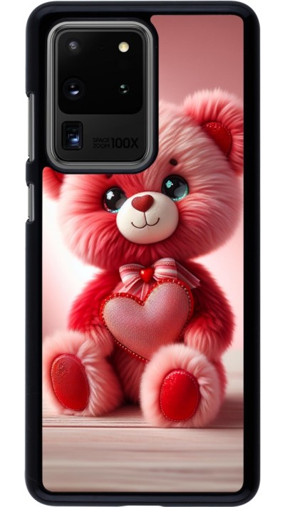 Samsung Galaxy S20 Ultra Case Hülle - Valentin 2024 Rosaroter Teddybär