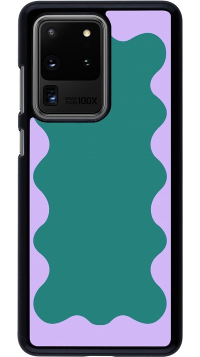 Samsung Galaxy S20 Ultra Case Hülle - Wavy Rectangle Green Purple