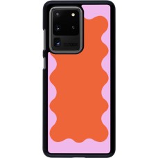 Samsung Galaxy S20 Ultra Case Hülle - Wavy Rectangle Orange Pink