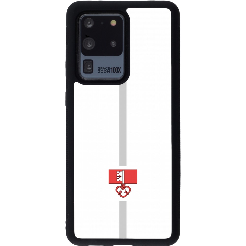 Samsung Galaxy S20 Ultra Case Hülle - Silikon schwarz Kanton OW weiss