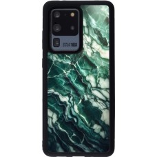 Samsung Galaxy S20 Ultra Case Hülle - Silikon schwarz Majestätischer grüner Marmor
