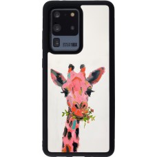 Samsung Galaxy S20 Ultra Case Hülle - Silikon schwarz Pink Girafe Paint