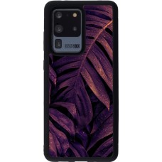 Samsung Galaxy S20 Ultra Case Hülle - Silikon schwarz Purple Light Leaves