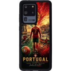 Samsung Galaxy S20 Ultra Case Hülle - Silikon schwarz Fussball Portugal splash 2026