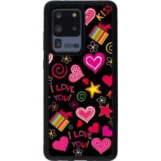 Samsung Galaxy S20 Ultra Case Hülle - Silikon schwarz Valentine 2023 love symbols