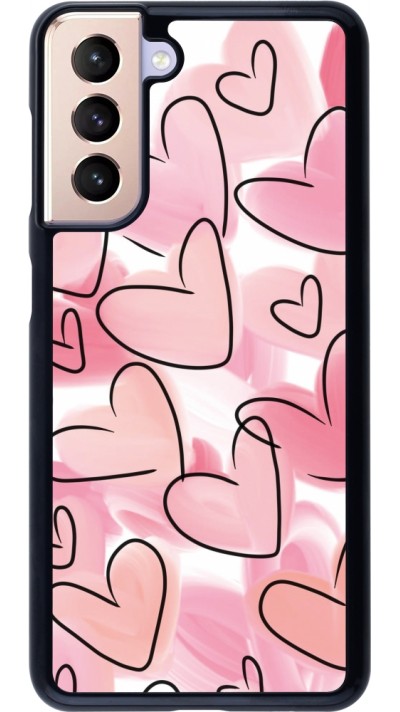 Samsung Galaxy S21 5G Case Hülle - Easter 2023 pink hearts