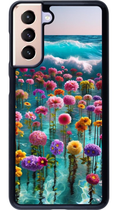 Coque Samsung Galaxy S21 5G - Flower sea waves