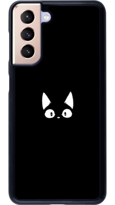 Hülle Samsung Galaxy S21 5G - Funny cat on black