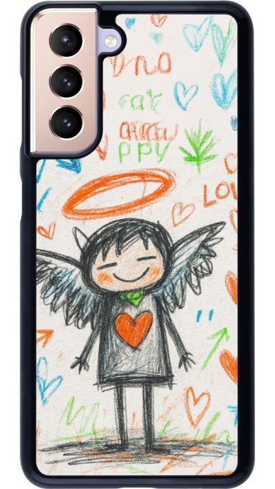 Coque Samsung Galaxy S21 5G - Little Angel Sketch Love