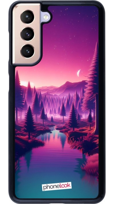 Samsung Galaxy S21 5G Case Hülle - Lila-rosa Landschaft