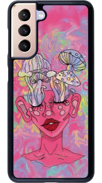 Coque Samsung Galaxy S21 5G - Psychedelic pink mushroom