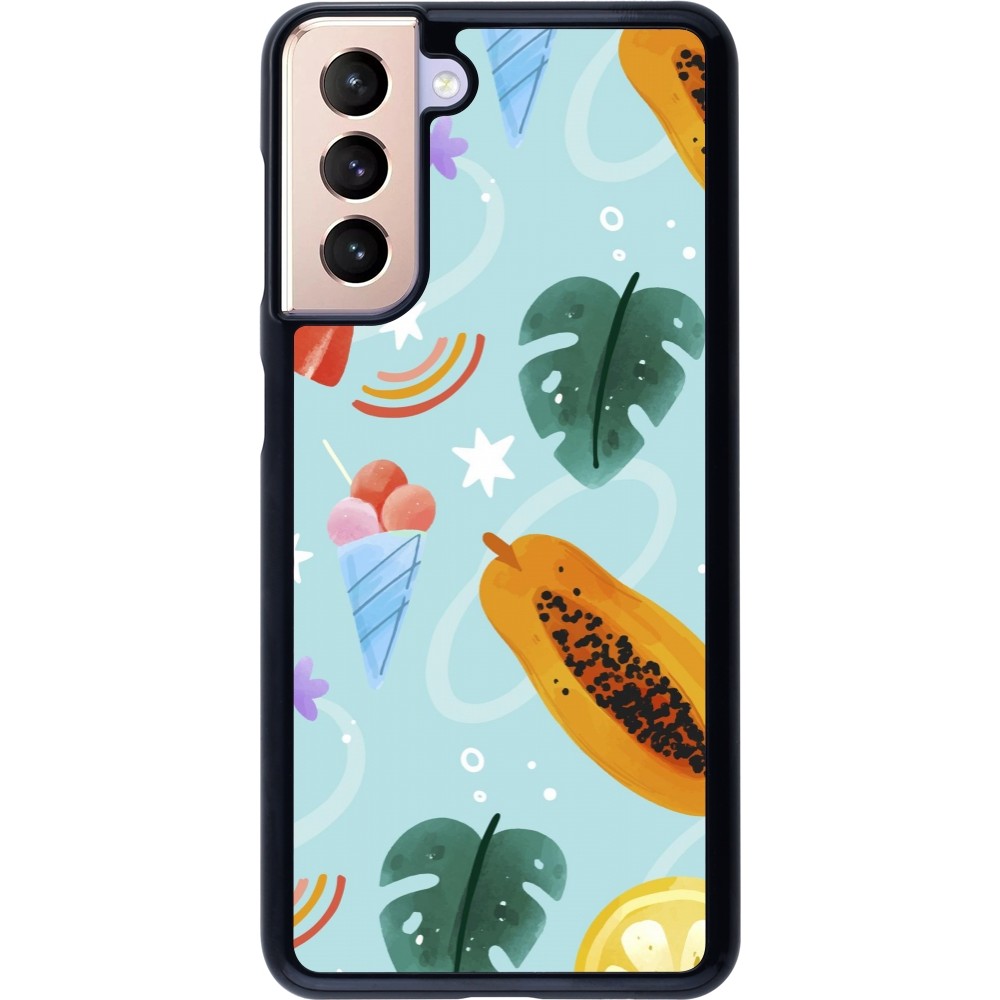 Samsung Galaxy S21 5G Case Hülle - Summer 2025 Pattern papaya