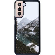 Coque Samsung Galaxy S21 5G - Winter 22 snowy mountain and lake