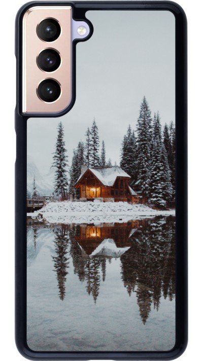 Samsung Galaxy S21 5G Case Hülle - Winter 25 Winter house forest afternoon