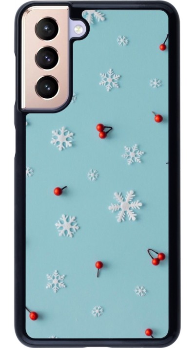 Samsung Galaxy S21 5G Case Hülle - Christmas 22 snow and holly
