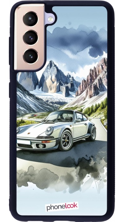 Samsung Galaxy S21 5G Case Hülle - Silikon schwarz Porsche 911 Berg Aquarell