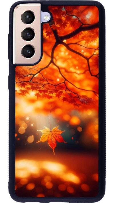 Samsung Galaxy S21 5G Case Hülle - Silikon schwarz Herbst Magisch Orange