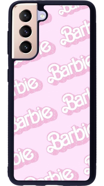 Samsung Galaxy S21 5G Case Hülle - Silikon schwarz Barbie light pink pattern