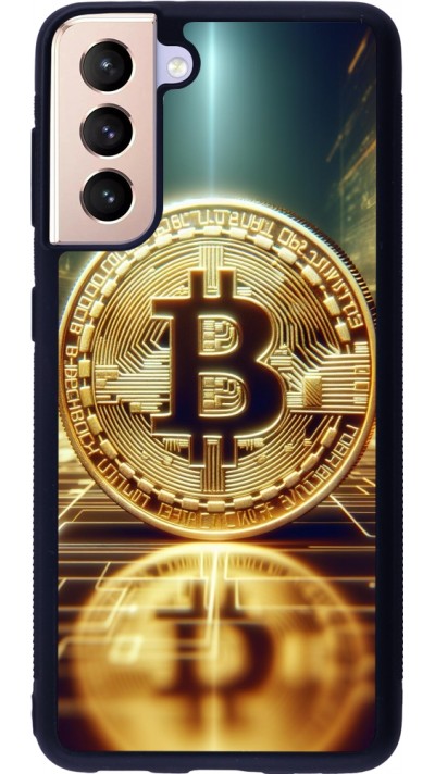 Samsung Galaxy S21 5G Case Hülle - Silikon schwarz Bitcoin Stehen