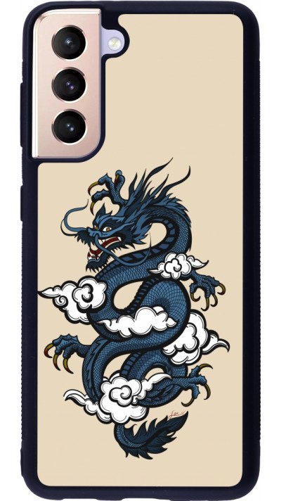 Samsung Galaxy S21 5G Case Hülle - Silikon schwarz Blue Dragon Tattoo