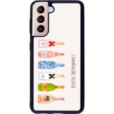 Samsung Galaxy S21 5G Case Hülle - Silikon schwarz Champagne Please