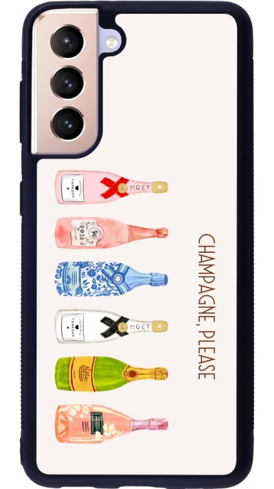 Samsung Galaxy S21 5G Case Hülle - Silikon schwarz Champagne Please