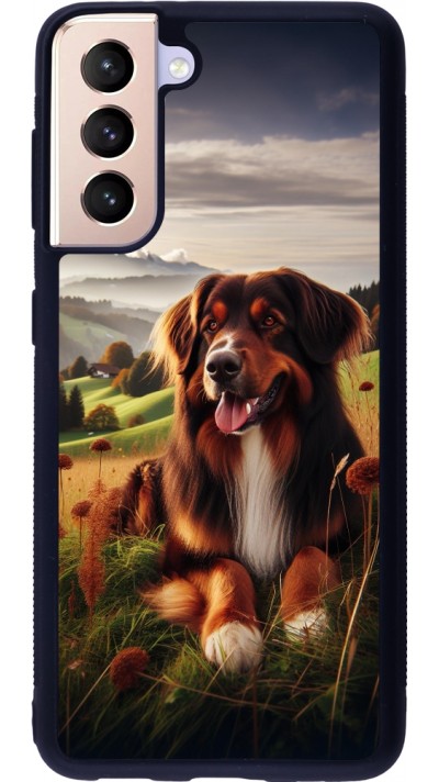 Samsung Galaxy S21 5G Case Hülle - Silikon schwarz Hund Land Schweiz