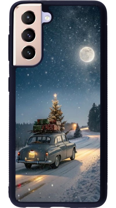 Samsung Galaxy S21 5G Case Hülle - Silikon schwarz Christmas 25 Car with Tree Xmas