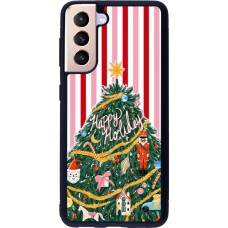 Samsung Galaxy S21 5G Case Hülle - Silikon schwarz Christmas 25 Happy Holiday