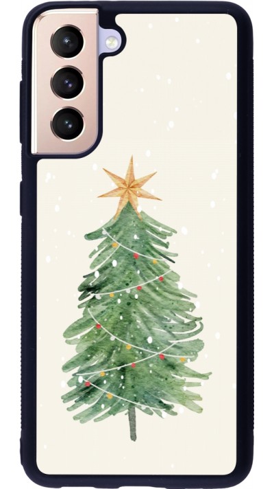 Samsung Galaxy S21 5G Case Hülle - Silikon schwarz Christmas 25 Sketch Tree