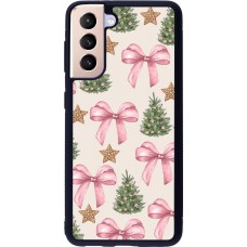 Samsung Galaxy S21 5G Case Hülle - Silikon schwarz Christmas 25 Vintage Ribbons