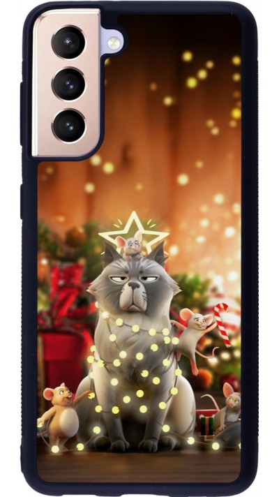 Samsung Galaxy S21 5G Case Hülle - Silikon schwarz Christmas 25 Xmas Cat