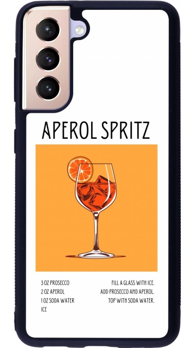 Samsung Galaxy S21 5G Case Hülle - Silikon schwarz Cocktail Rezept Aperol Spritz