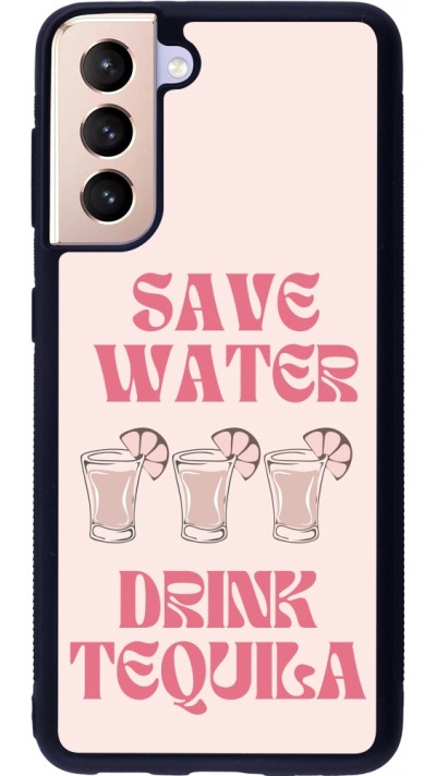 Samsung Galaxy S21 5G Case Hülle - Silikon schwarz Cocktail Save Water Drink Tequila