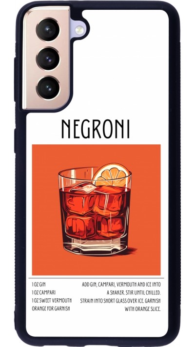 Samsung Galaxy S21 5G Case Hülle - Silikon schwarz Cocktail Rezept Negroni