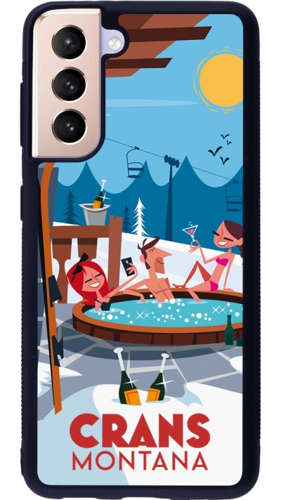 Samsung Galaxy S21 5G Case Hülle - Silikon schwarz Crans-Montana Mountain Jacuzzi