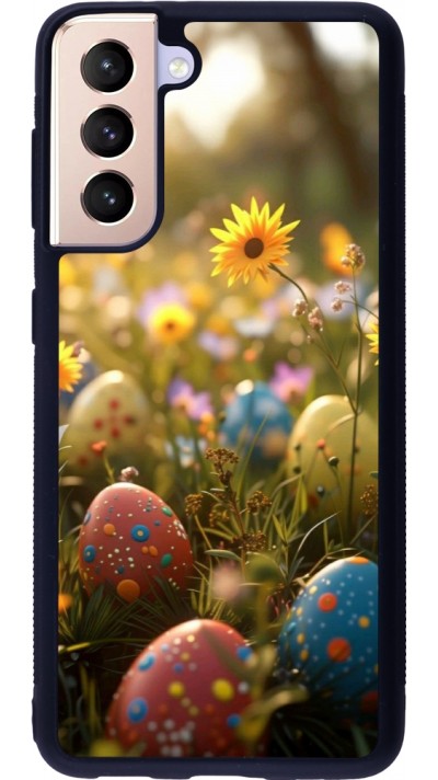 Samsung Galaxy S21 5G Case Hülle - Silikon schwarz Easter 2026 Decorated eggs
