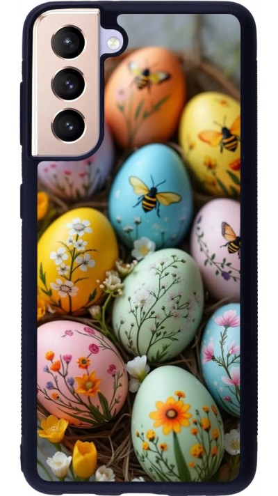 Samsung Galaxy S21 5G Case Hülle - Silikon schwarz Easter 2026 Eggs with bees