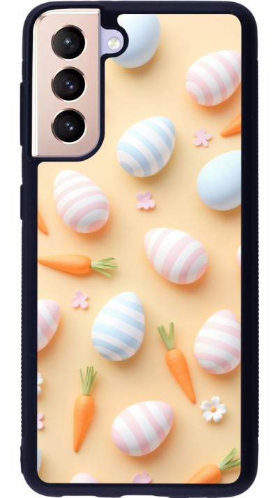 Samsung Galaxy S21 5G Case Hülle - Silikon schwarz Easter 2026 Pattern Easter