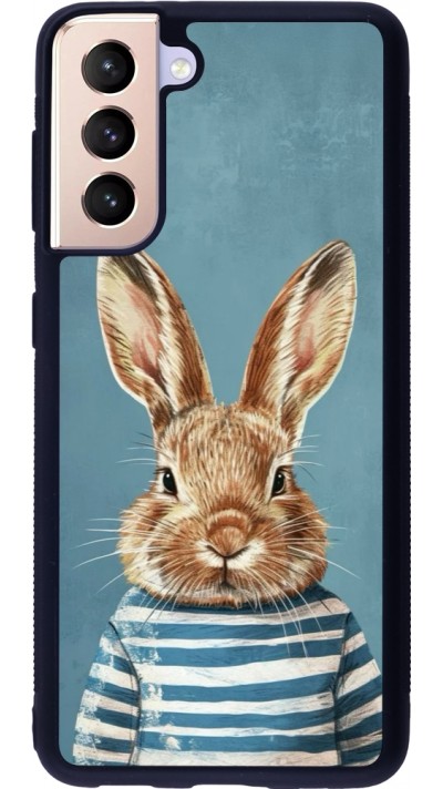 Samsung Galaxy S21 5G Case Hülle - Silikon schwarz Easter 2026 Rabbit navy