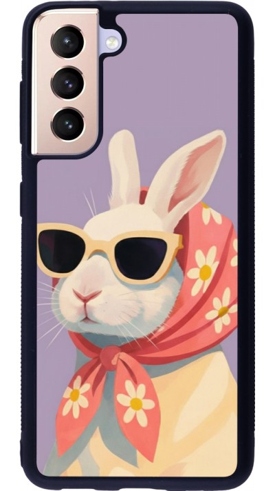 Samsung Galaxy S21 5G Case Hülle - Silikon schwarz Easter 2026 Rabbit with scarf