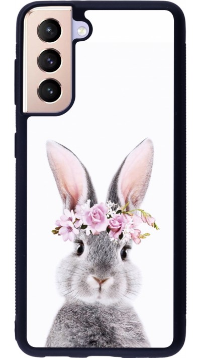 Samsung Galaxy S21 5G Case Hülle - Silikon schwarz Easter 2023 flower bunny