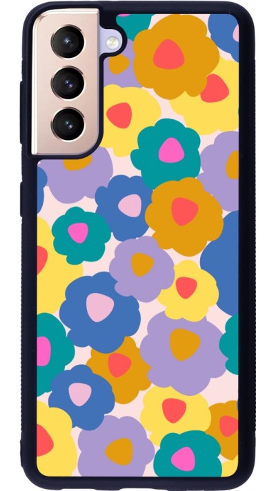 Samsung Galaxy S21 5G Case Hülle - Silikon schwarz Easter 2024 flower power